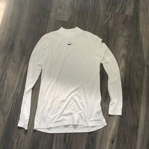 Nike mockneck long sleeve, white, size large